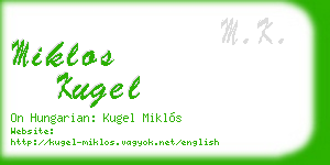 miklos kugel business card